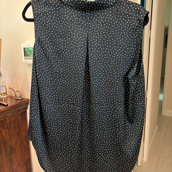 Rag and Bone Darla Sleeveless top, Black and White Polka Dot, Sz L - Picture 3 of 6